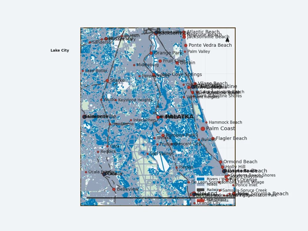 Map of our Northeast Florida service area